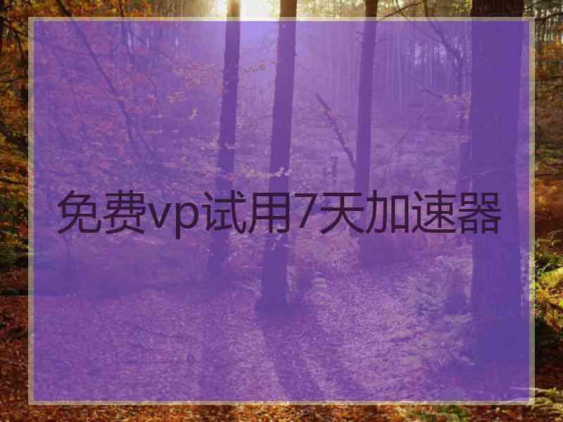 免费vp试用7天加速器